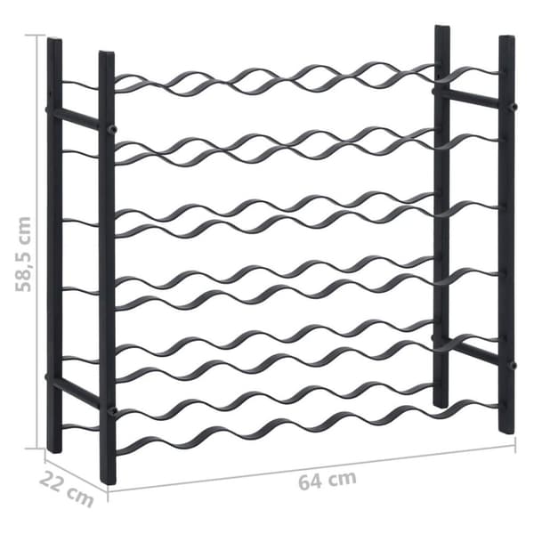 vidaXL Vinstativ for 36 flasker svart jern