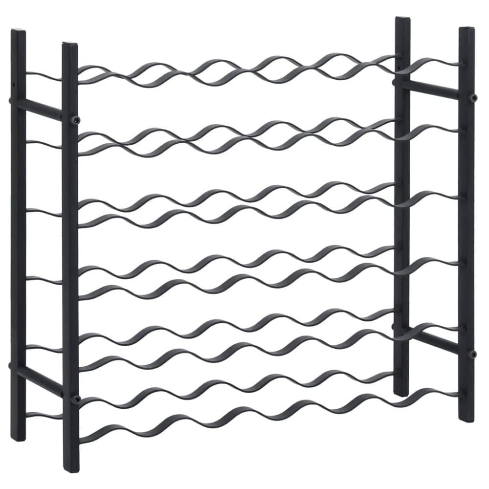 vidaXL Vinställ för 36 flaskor svart järn