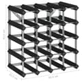 Miniatyrbilde 5 av 6: vidaXL Vinstativ for 20 flasker svart heltre furu