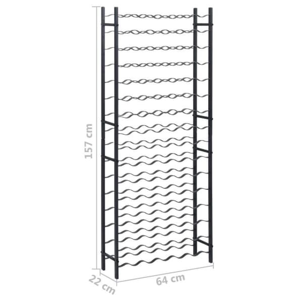 vidaXL Vinstativ for 96 flasker svart jern