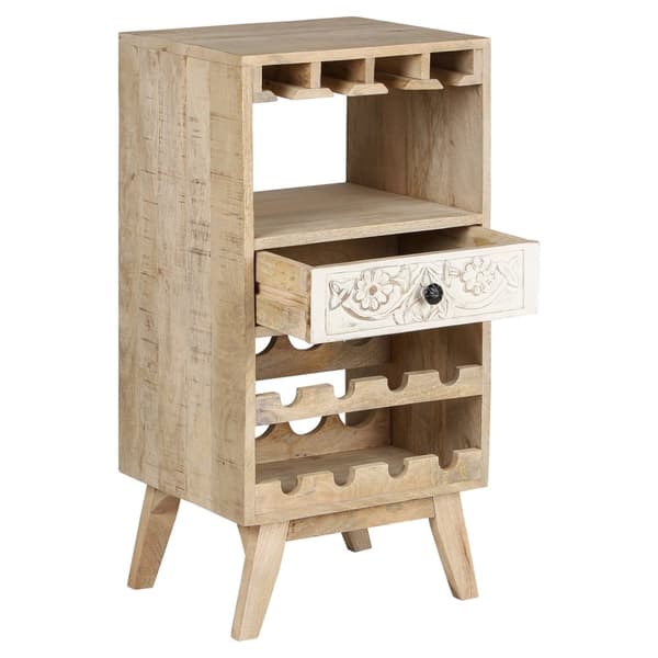 Womo-Design Wine kaappi lasi ja laatikko, 45x90x40cm, ainutlaatuinen, käsintehty, vintage, viiniteline 8 pulloa, massiivipuu keittiön kaappi