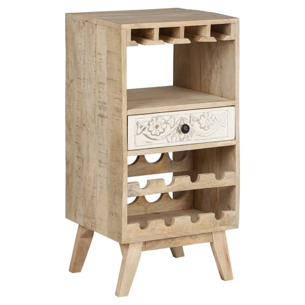 Womo-Design Wine kaappi lasi ja laatikko, 45x90x40cm, ainutlaatuinen, käsintehty, vintage, viiniteline 8 pulloa, massiivipuu keittiön kaappi