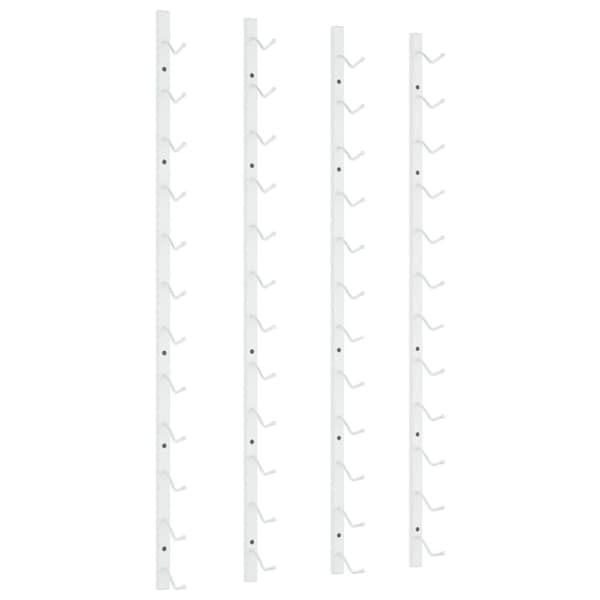 vidaXL Veggmontert vinstativ for 12 flasker 2stk hvit jern