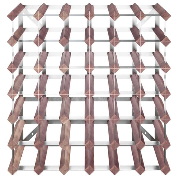 vidaXL Vinstativ for 42 flasker brun heltre furu