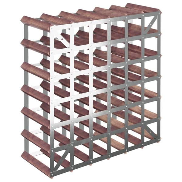vidaXL Vinstativ for 42 flasker brun heltre furu