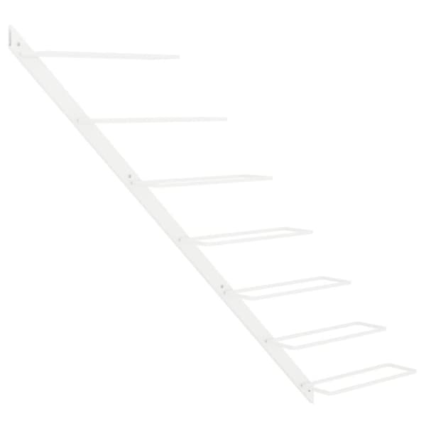 vidaXL Veggmontert vinstativ for 7 flasker hvit metall