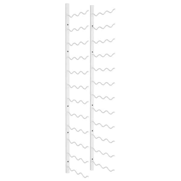 vidaXL Veggmontert vinstativ for 36 flasker hvit jern