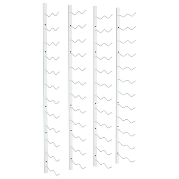 vidaXL Veggmontert vinstativ for 24 flasker 2 stk hvit jern