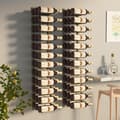 Miniatyrbilde 8 av 9: vidaXL Veggmontert vinstativ for 36 flasker 2 stk gull jern