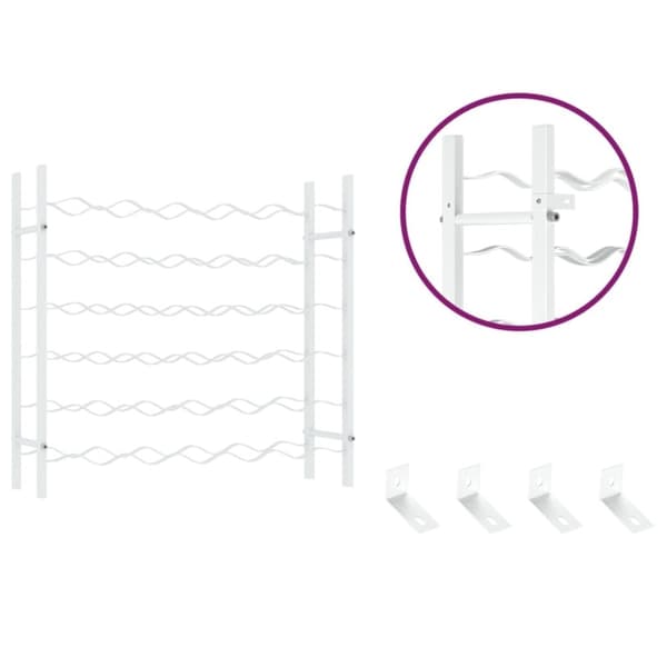 vidaXL Vinstativ for 36 flasker metall hvit