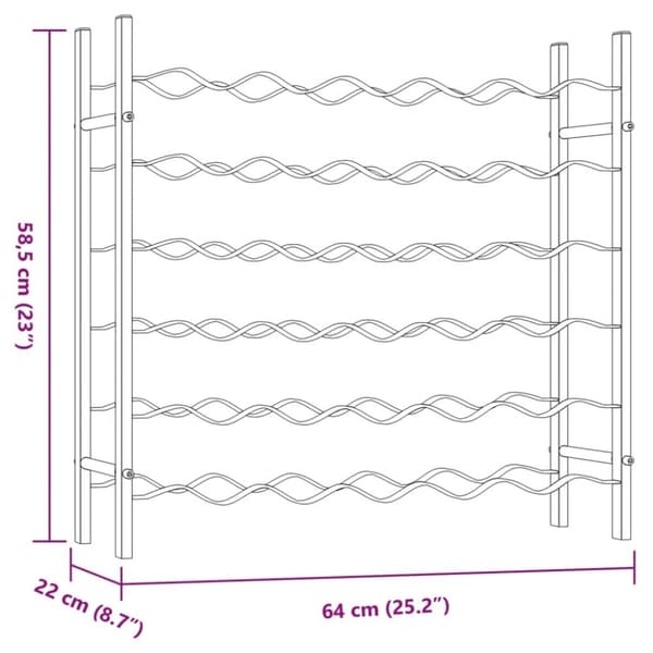 vidaXL Vinstativ for 36 flasker metall hvit