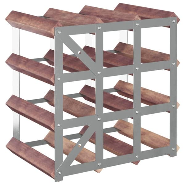 vidaXL Vinstativ for 12 flasker brun heltre furu