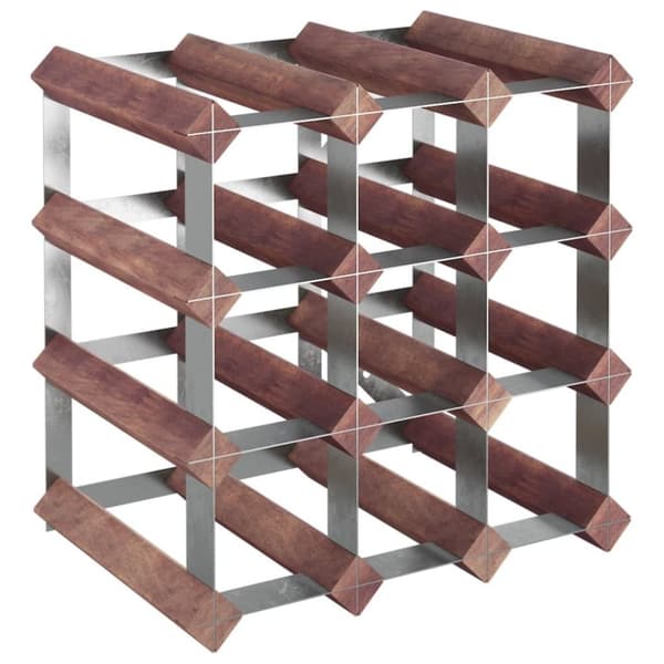 vidaXL Vinstativ for 12 flasker brun heltre furu