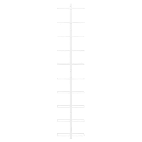 vidaXL Veggmontert vinstativ for 10 flasker hvit metall