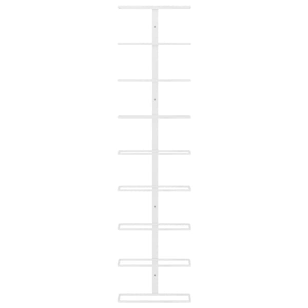 vidaXL Veggmontert vinstativ for 9 flasker hvit jern
