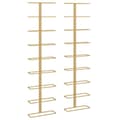 Miniatyrbilde 2 av 7: vidaXL Veggmontert vinstativ for 9 flasker 2 stk gull jern