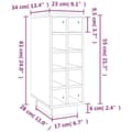 Miniatyrbilde 8 av 9: vidaXL Vinhylle hvit 23x34x61 cm heltre furu