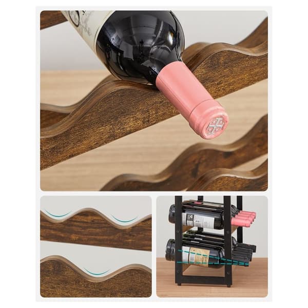 Viinihylly - viinikaappi - Bulless Rack - 12 pullolle - ruskea