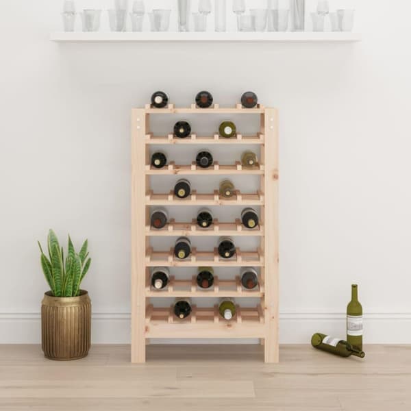 vidaXL vinreol 61,5x30x107,5 cm massivt fyrretræ