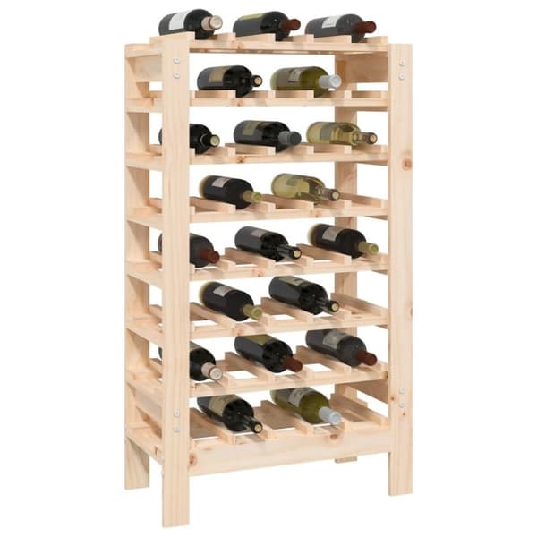vidaXL vinreol 61,5x30x107,5 cm massivt fyrretræ