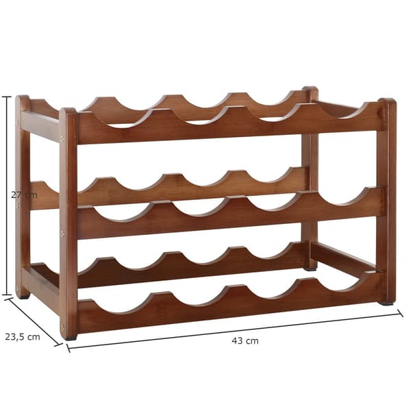 Puinen viiniteline 12 pullolle