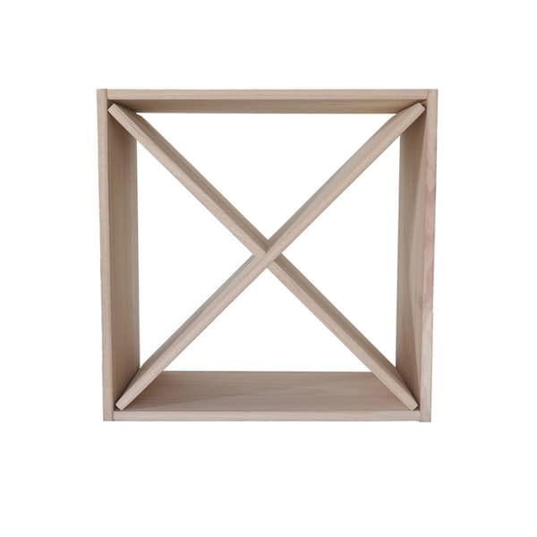 Vinreol med kryds - 50 x 50 x 26 cm - Træ
