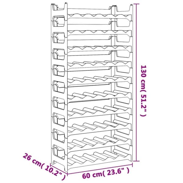 vidaXL Vinstativ for 60 flasker PP stablebar
