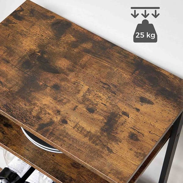 Rootz-viiniteline - Pulloteline - 20 pulloa - Lasipidike - 50 x 32 x 100 cm - Teollisuus - Ruskea - Musta