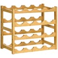 Miniatyrbild 1 av 5: Rootz Vinställ - Bambu 16 vinflaskor Vinställ - 4 hyllor - Natur - 43 cm x 23,5 cm x 38 cm