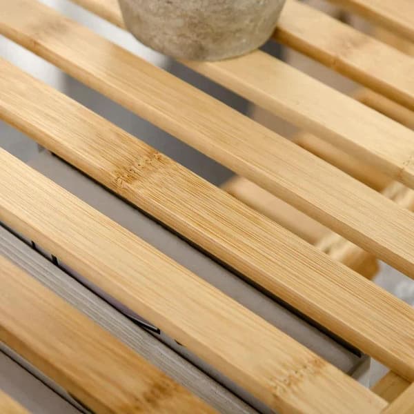 Rootz opbevaringsstativ - 4-lags bambushylde - Stue - Badeværelse - Balkon - Køkken - Naturlig - 62 x 33 x 112 cm