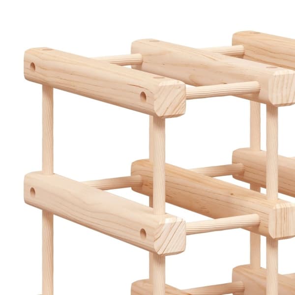 vidaXL vinreol til 12 flasker 36x23x36 cm massivt fyrretræ