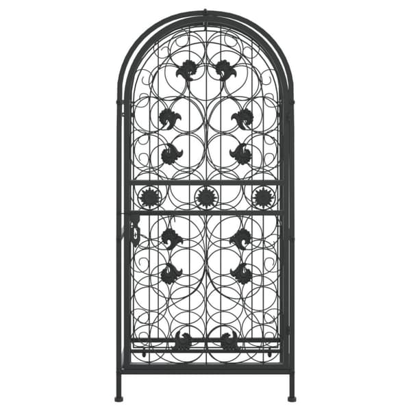vidaXL vinreol til 33 flasker 45x36x100 cm smedejern sort