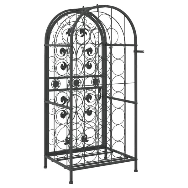 vidaXL vinreol til 33 flasker 45x36x100 cm smedejern sort