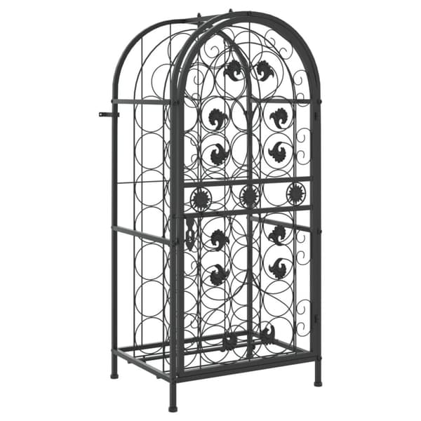 vidaXL vinreol til 33 flasker 45x36x100 cm smedejern sort