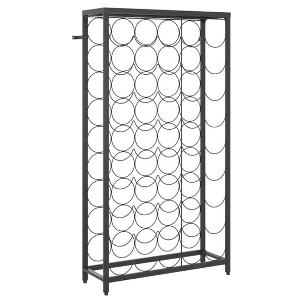 vidaXL vinreol til 45 flasker 54x18x100 cm smedejern sort