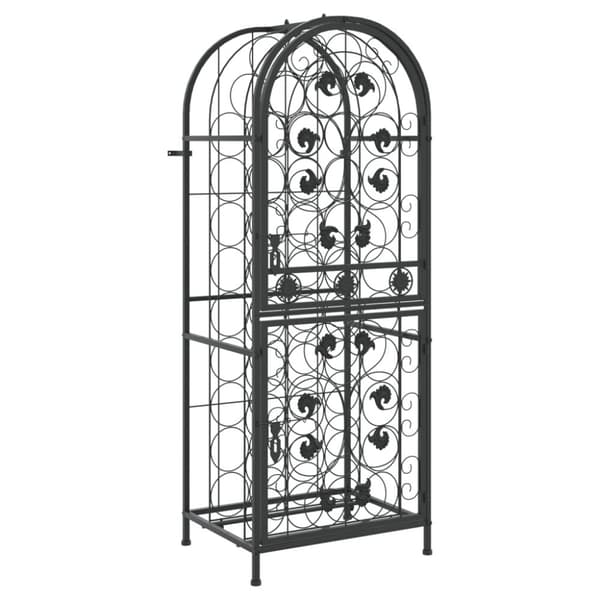 vidaXL vinreol til 41 flasker 45x36x120 cm smedejern sort