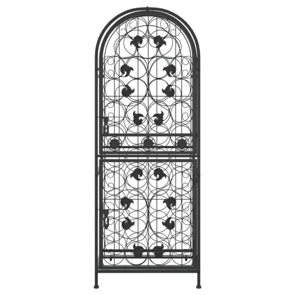 vidaXL vinreol til 41 flasker 45x36x120 cm smedejern sort