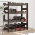 Miniatyrbilde 2 av 8: vidaXL Vinstativ for 16 flasker grå heltre furu