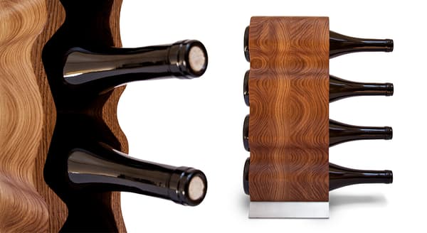 Vinställ Lyxigt vinflaskställ AWRY bröllopspresent Handgjorda möbler och dekoration present till henne present till honom  OAK/ GOLD