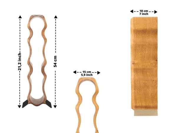 Vinställ i trä till henne Födelsedagspresent till honom OAK RUSTIC/ SILVER