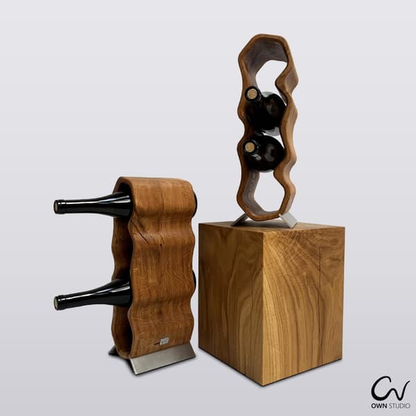 Vinreolgave i træ til hendes fødselsdagsgave til ham AMERICAN WALNUT / BLACK
