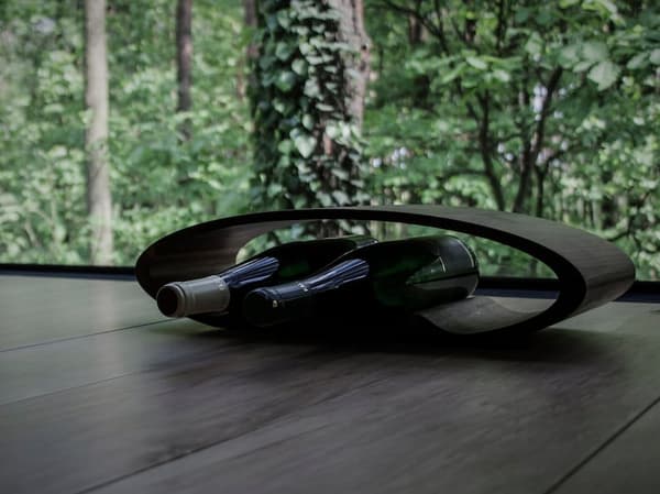 Vinreol ELLIPSE bryllupsgave til hendes håndlavede gave Træ kunst Home Decor AMERICAN WALNUT