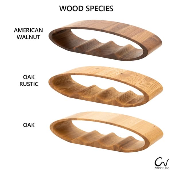 Vinreol ELLIPSE bryllupsgave til hendes håndlavede gave Træ kunst Home Decor AMERICAN WALNUT
