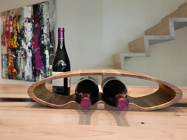 Vinreol ELLIPSE bryllupsgave til hendes håndlavede gave Træ kunst Home Decor AMERICAN WALNUT
