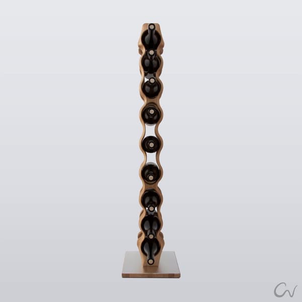 Luksus OMO vinflaskeholder håndlavede møbler og dekoration gave til hendes gave til ham til 9 flasker OAK / GOLD