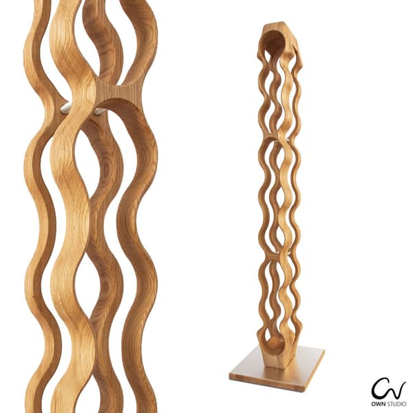 Luksus OMO vinflaskeholder håndlavede møbler og dekoration gave til hendes gave til ham til 9 flasker  OAK RUSTIC  / SILVER