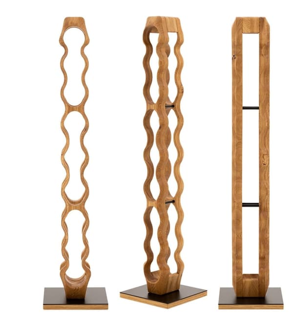 Luksus OMO vinflaskeholder håndlavede møbler og dekoration gave til hendes gave til ham til 9 flasker OAK RUSTIC  / BLACK