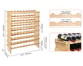 Miniatyrbild 7 av 7: 8-lagers 72-flaskor stapelbar modulär bambu vinställ, smidig passform, robust struktur, lätt att montera
