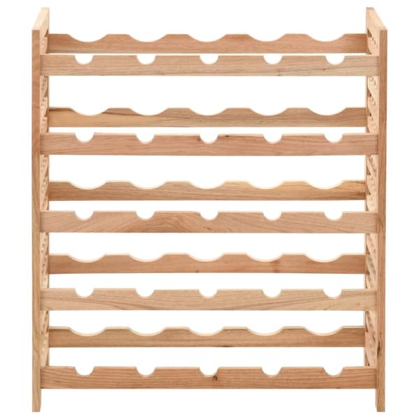 vinreol til 25 flasker 63x25x73 cm massivt valnøddetræ