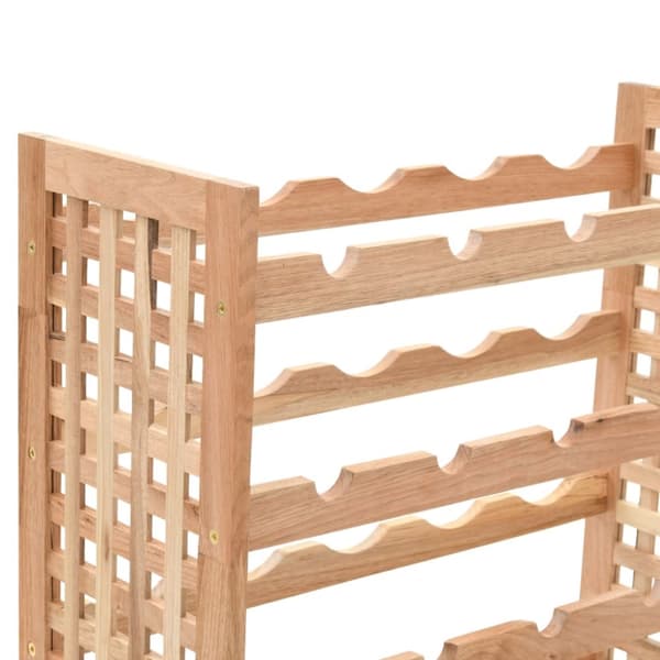 vinreol til 25 flasker 63x25x73 cm massivt valnøddetræ